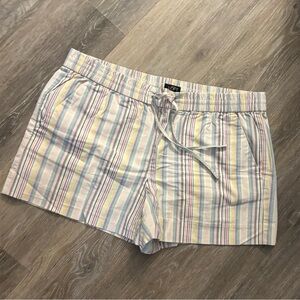 Ann Taylor LOFT Pastel Stripe Drawstring Shorts Sz Med NWOT